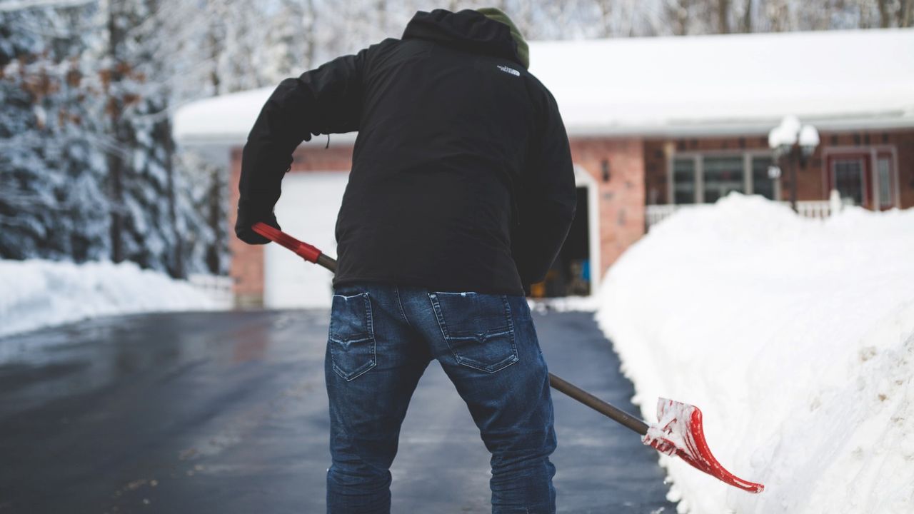 Man shoveling snow