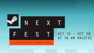 Steam Next Fest banner showing October dates - Oct 13 - Oct 20 at 10am Pacific