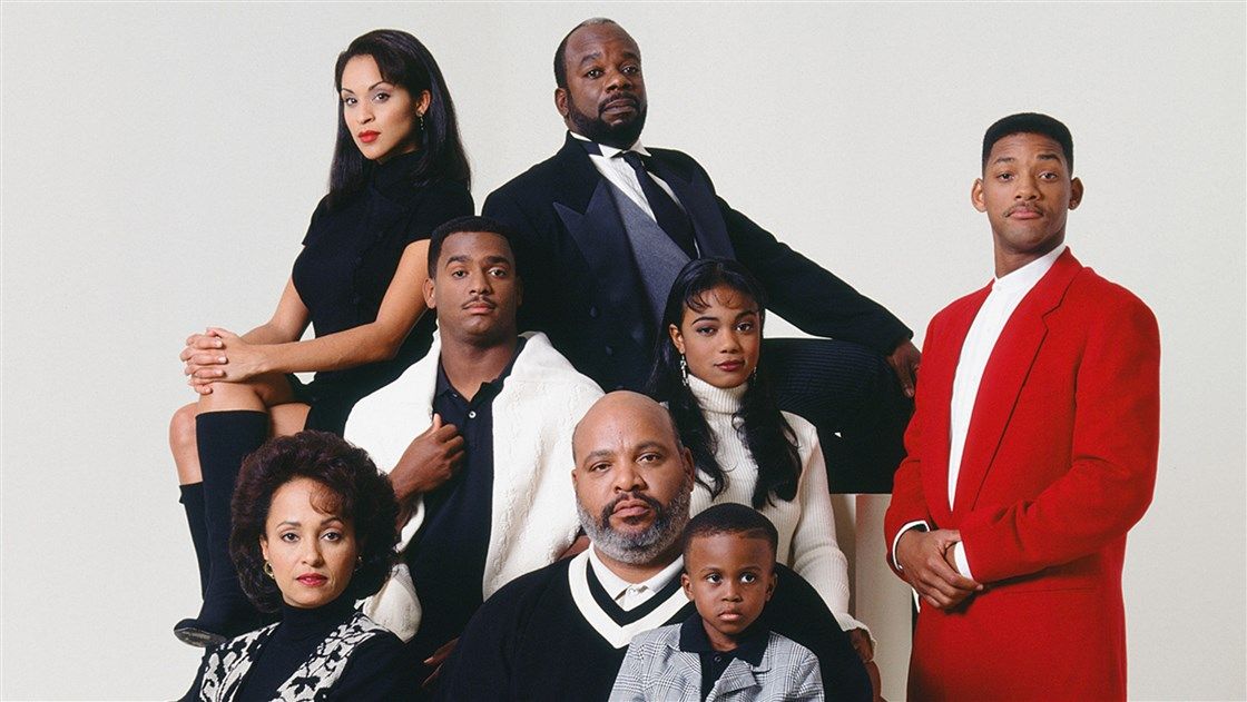 The cast of NBC&#039;s 1990-96 sitcom The Fresh Prince of Bel-Air.