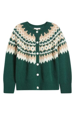 The Snowed in Fair Isle Merino Wool & Cashmere Blend Cardigan