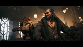 Dragon Age: The Veilguard - Varric and Harding stand side by side, primed to fight