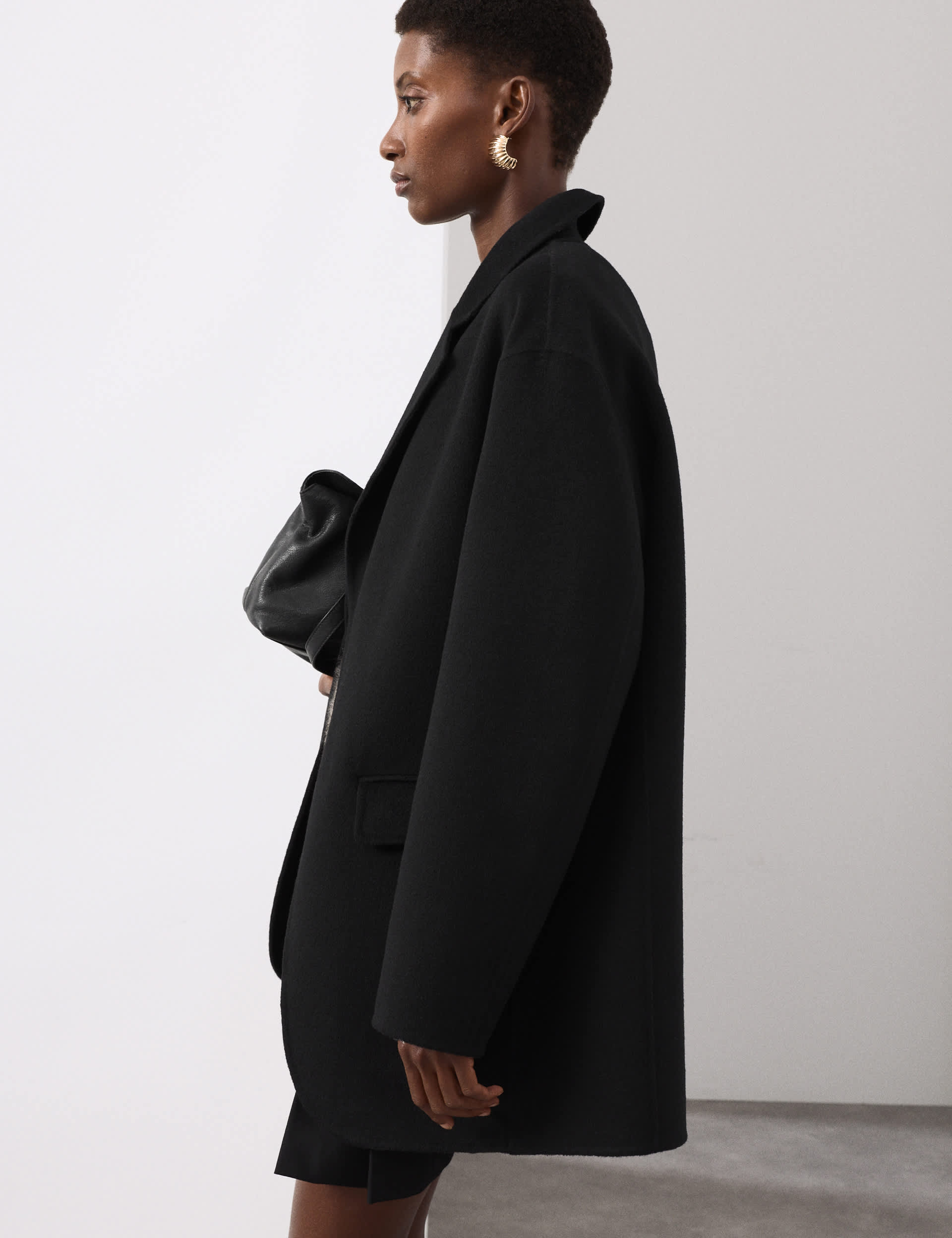 Wool Blend Single Breasted Blazer