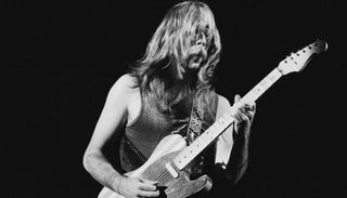 Jeff "Skunk" Baxter performs with Steely Dan at the Rainbow Theatre in London on May 21, 1974