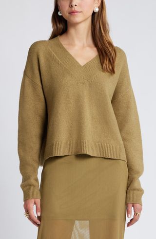 Open Edit, V-Neck Sweater