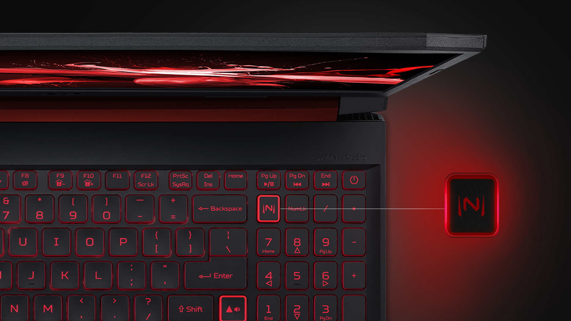 Acer Nitro 5 kommer med NitroSense makro-taster som kan konfigureres til å utføre en hvilket som helst kommando. Med en reiseavstand på 1,6 mm er tastaturet velegnet for høstens nye studenter.
