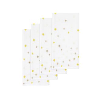 White linen napkins with zodiac stars