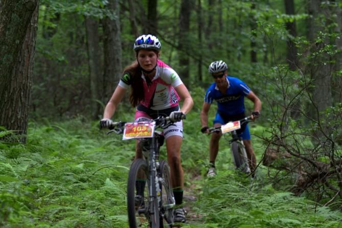 Vicki Barclay flys down Croyle Run Trail