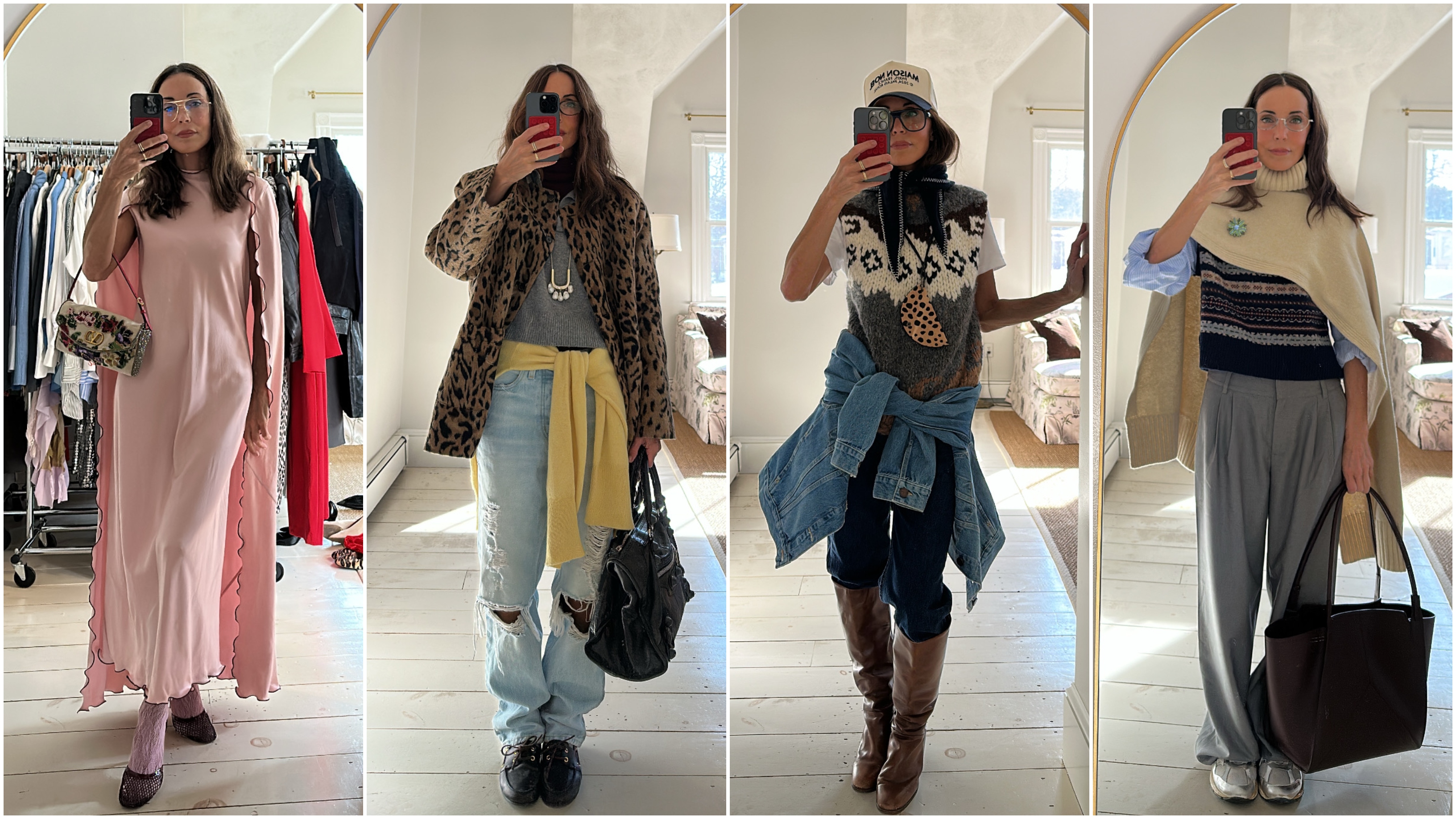 Larissa Mills mirror selfie collage