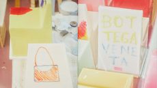 Open fashion books spread from Bottega Veneta Come Stai