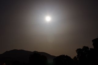 Skywatcher Wayne Louie snapped this view of the May 2012 full moon, a so-called "supermoon," from Walnut Creek, Calif., on the evening of May 5, 2012.