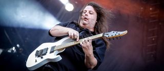 Michael Romeo of Symphony X performs on Day 2 of the Heavy Montreal Festival on August 10, 2014 in Montreal, Canada.