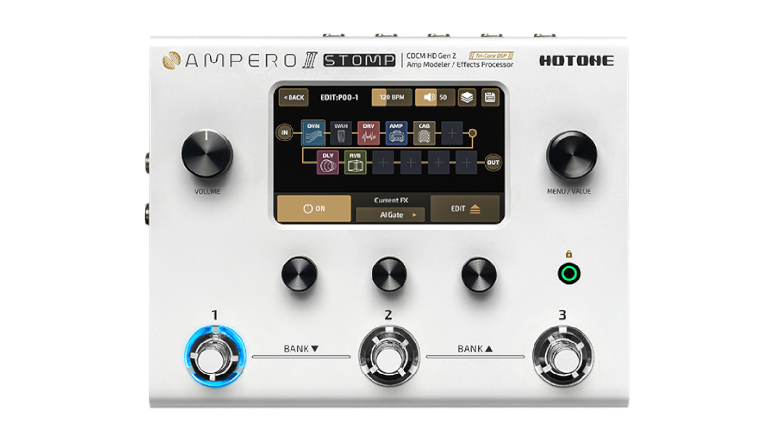 Best amp modelers: Hotone Ampero II Stomp