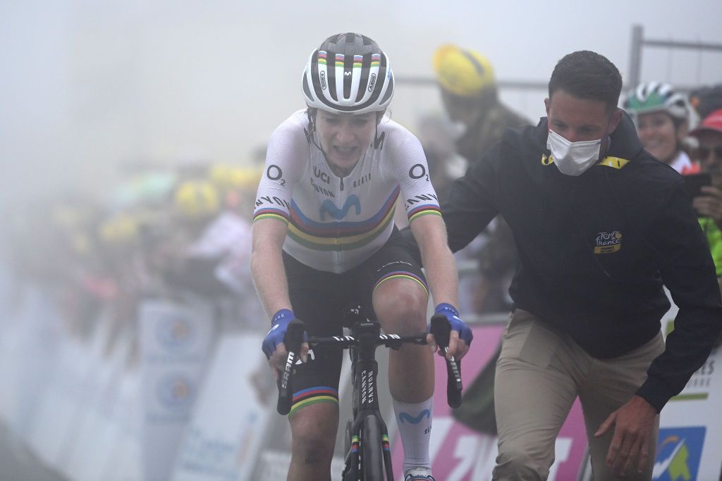 Annemiek van Vleuten on the Col du Tourmalet at the Tour de France Femmes