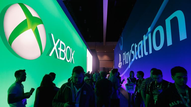 Xbox and PlayStation booths at E3