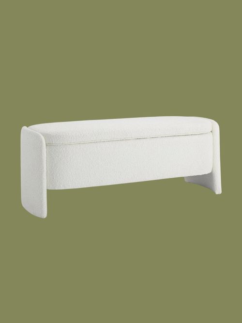 Didsbury Boucle Curved Storage Bench - Off White