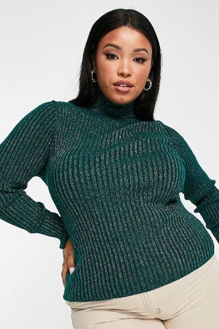 ASOS Design Curve Ribbed Turtleneck Sweater