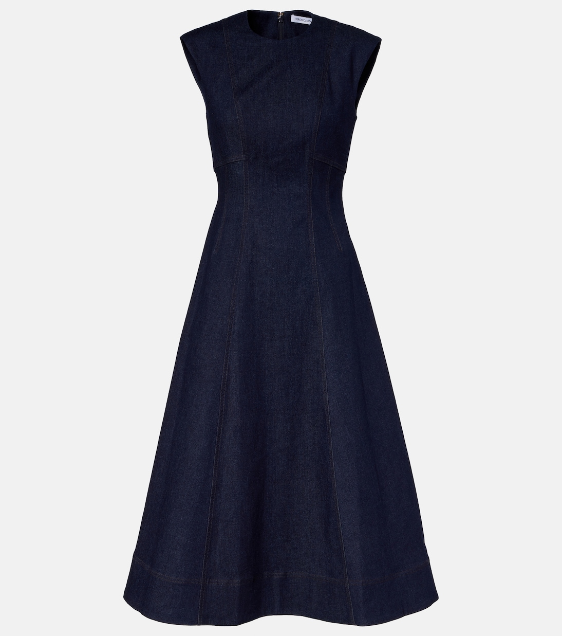 Dulce Cotton-Blend Denim Midi Dress