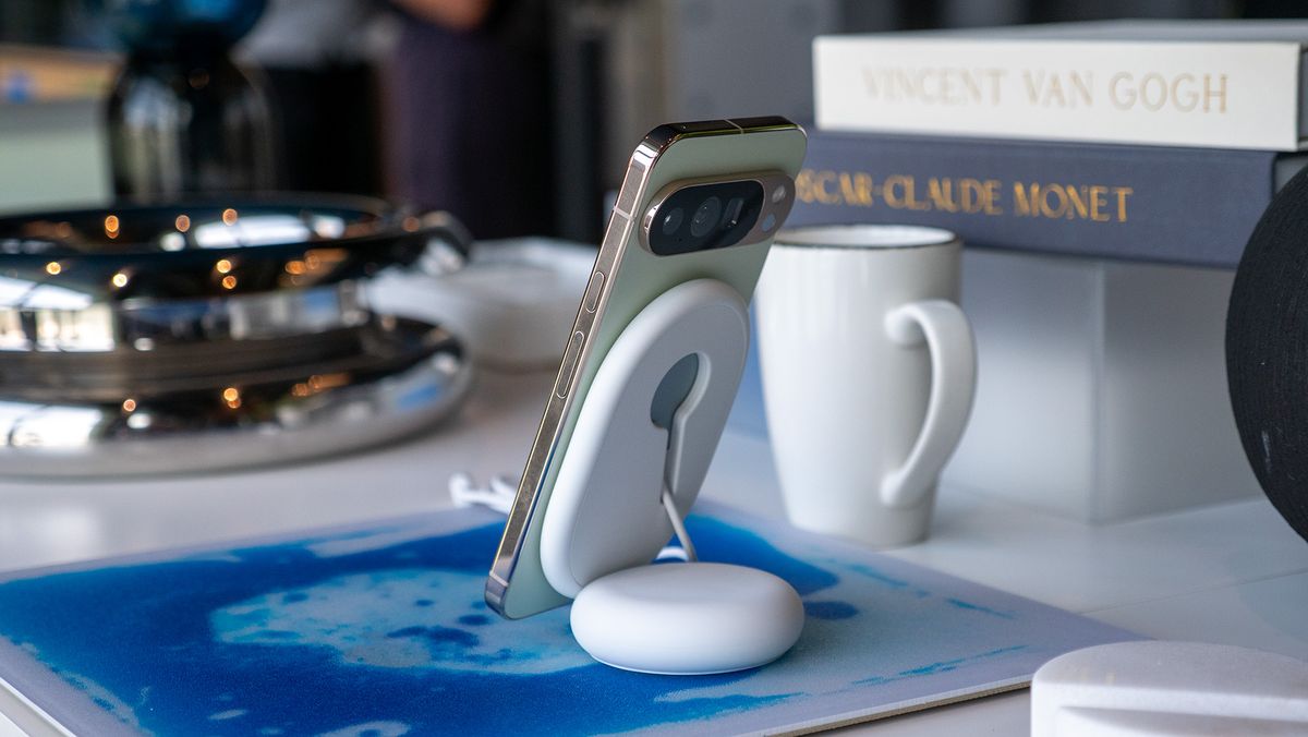 The official Google Pixelsnap Qi2 wireless charger and dock for the Google Pixel 10 series