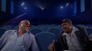 Ken Foree laughing at Keith David's Blacula impression in Horror Noire: A History of Black Horror