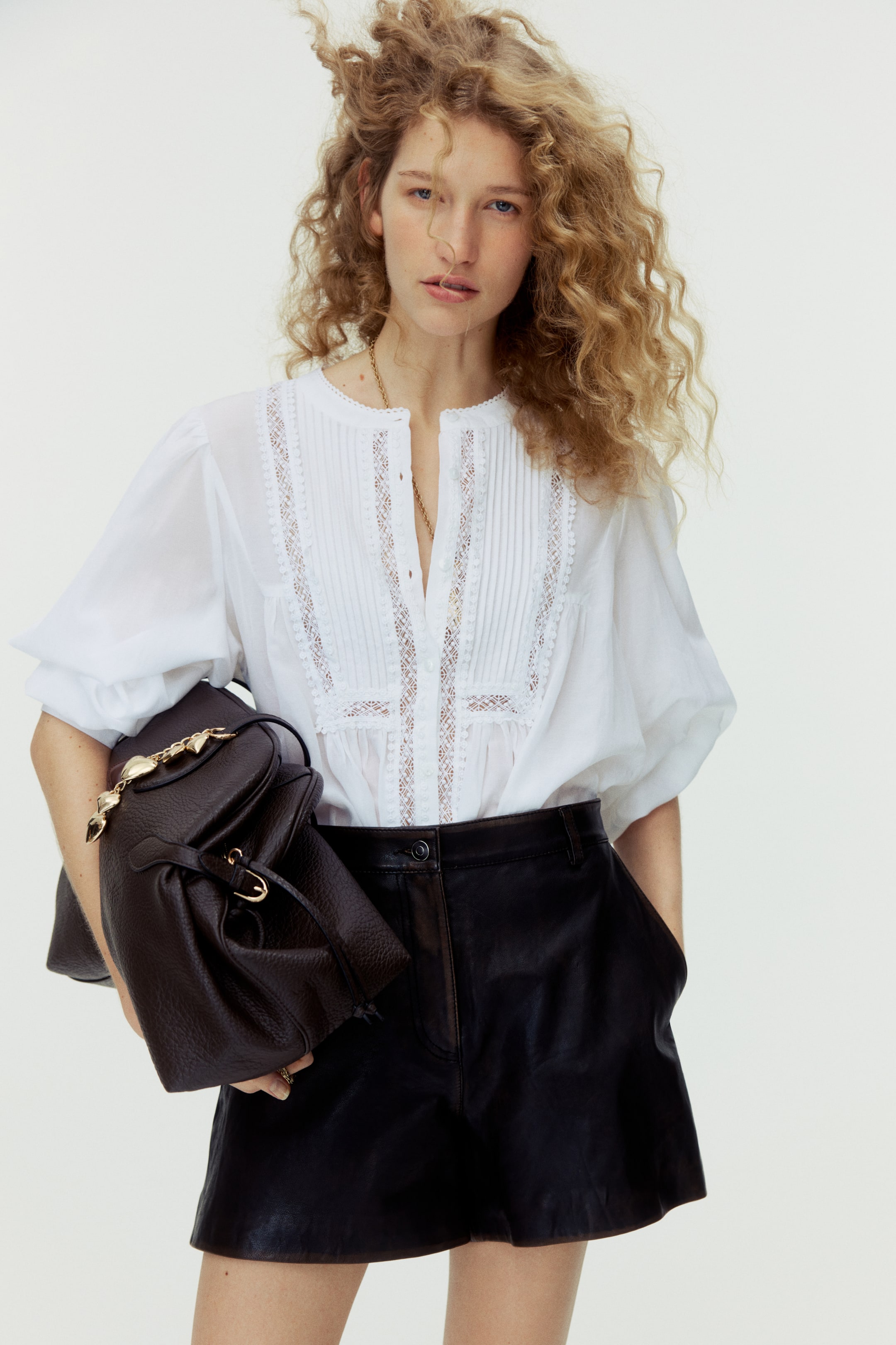 Pintucked Blouse - White
