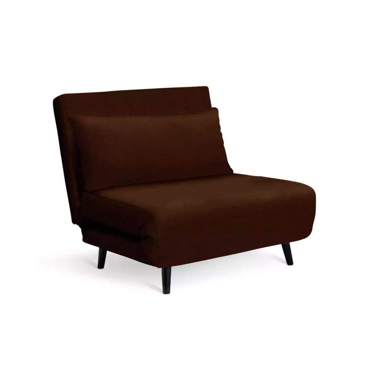 Chocolate coloured single sofa bed
