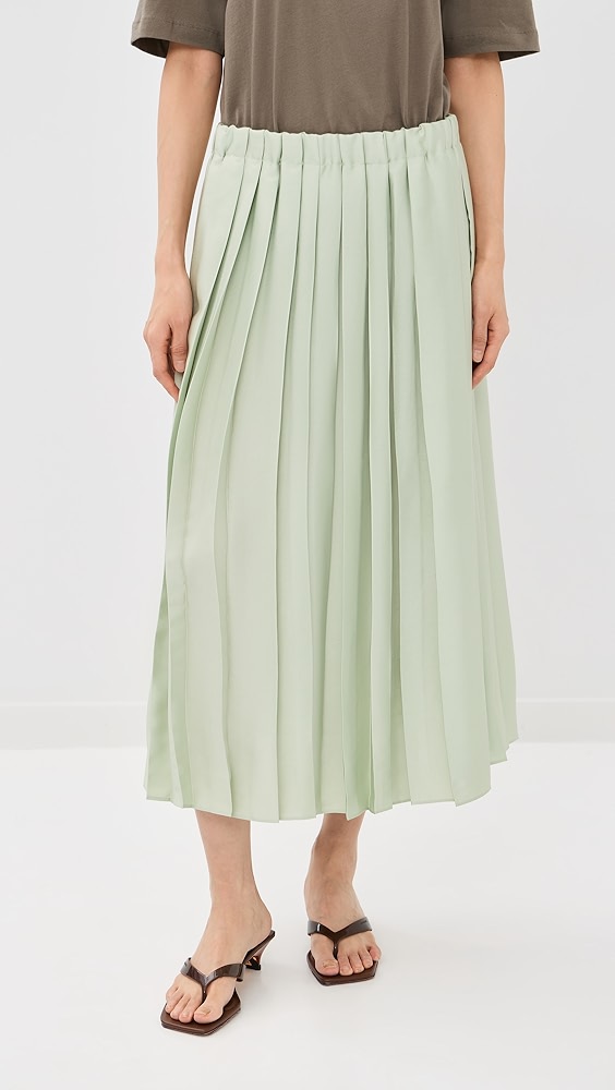 Tibi Feather Weight Pleated Pull on Skirt