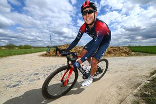 Cameron Wurf training ahead of Paris-Roubaix