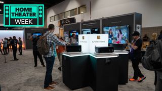 Showgoers in the Sony booth at CEDIA 2023