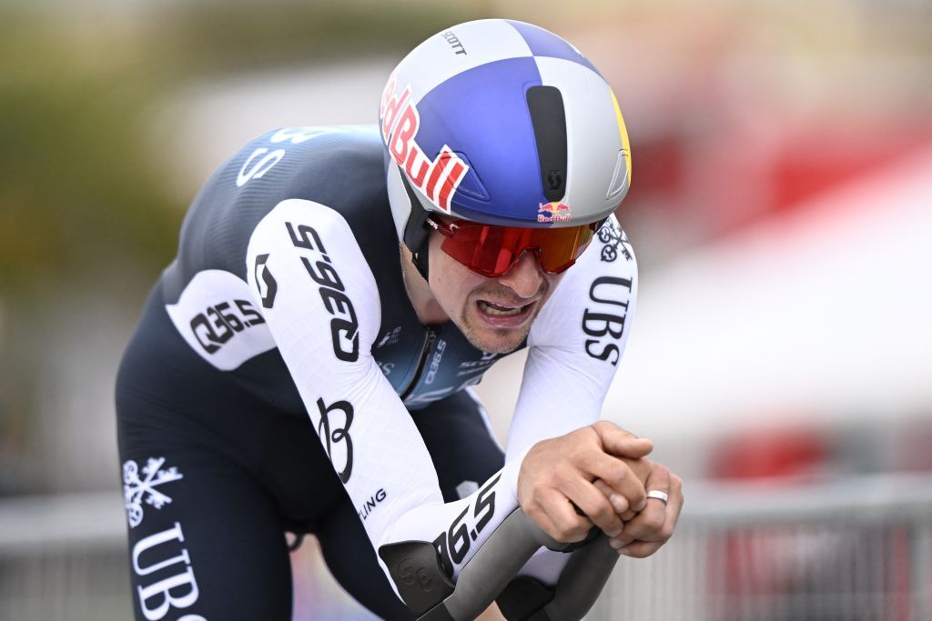 British Thomas Pidcock of Q36.5 Pro Cycling Team pictured in action during the first stage of the Tirreno-Adriatico cycling race, a 11,5km individual time trial in Lido di Camaiore, Italy, Monday 10 March 2025.
BELGA PHOTO DIRK WAEM (Photo by DIRK WAEM / BELGA MAG / Belga via AFP)