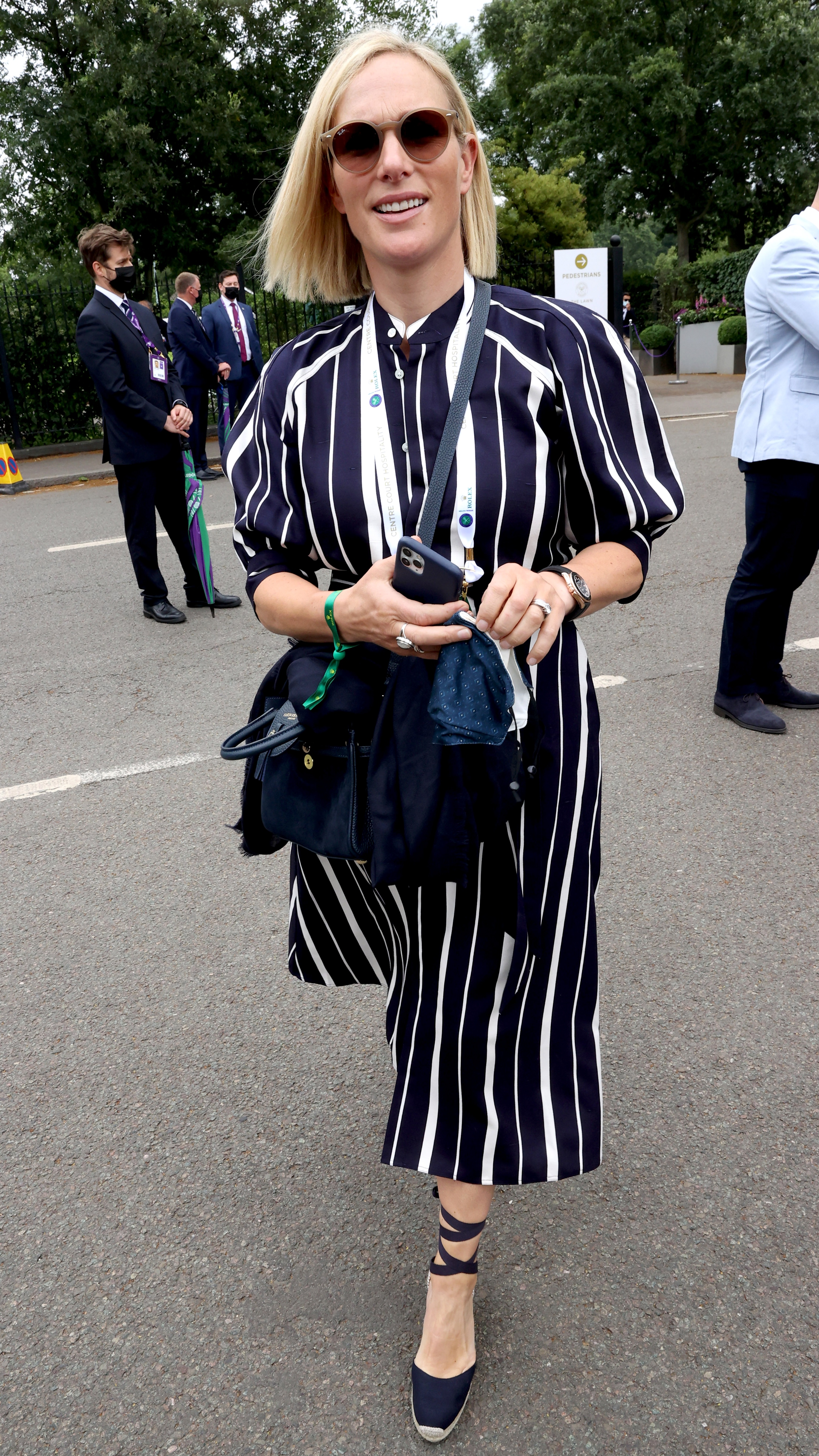 Zara Tindall attends Wimbledon Championships Tennis Tournament at All England Lawn Tennis and Croquet Club on July 07, 2021