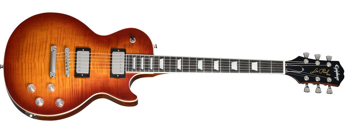 Epiphone Modern Figured Les Paul in new for 2024 finishes, Mojave Burst and Purple Burst