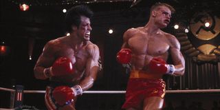 Sylvester Stallone and Dolph Lundgren in Rocky IV