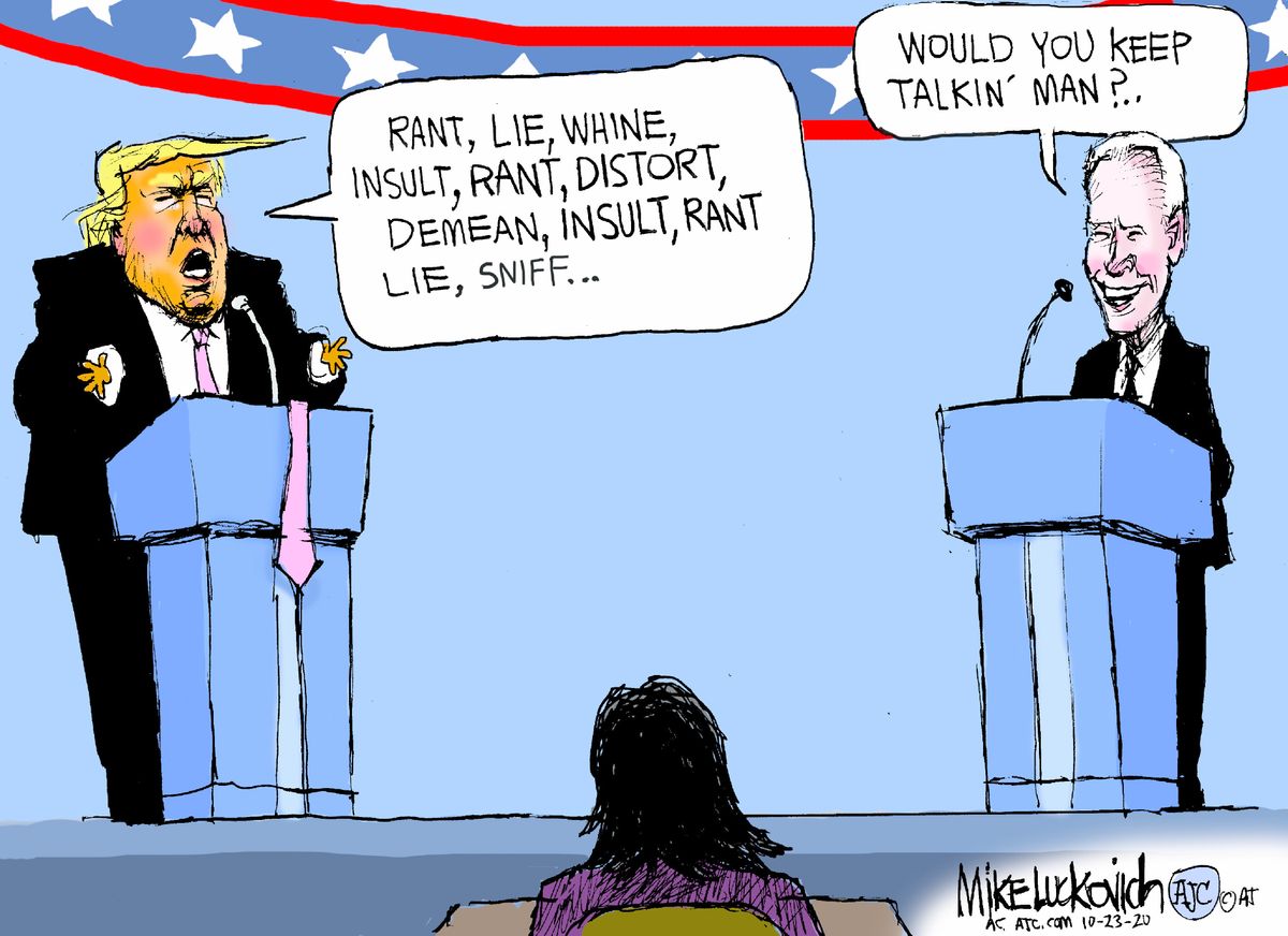 Political Cartoon U.S. Trump Biden debate The Week