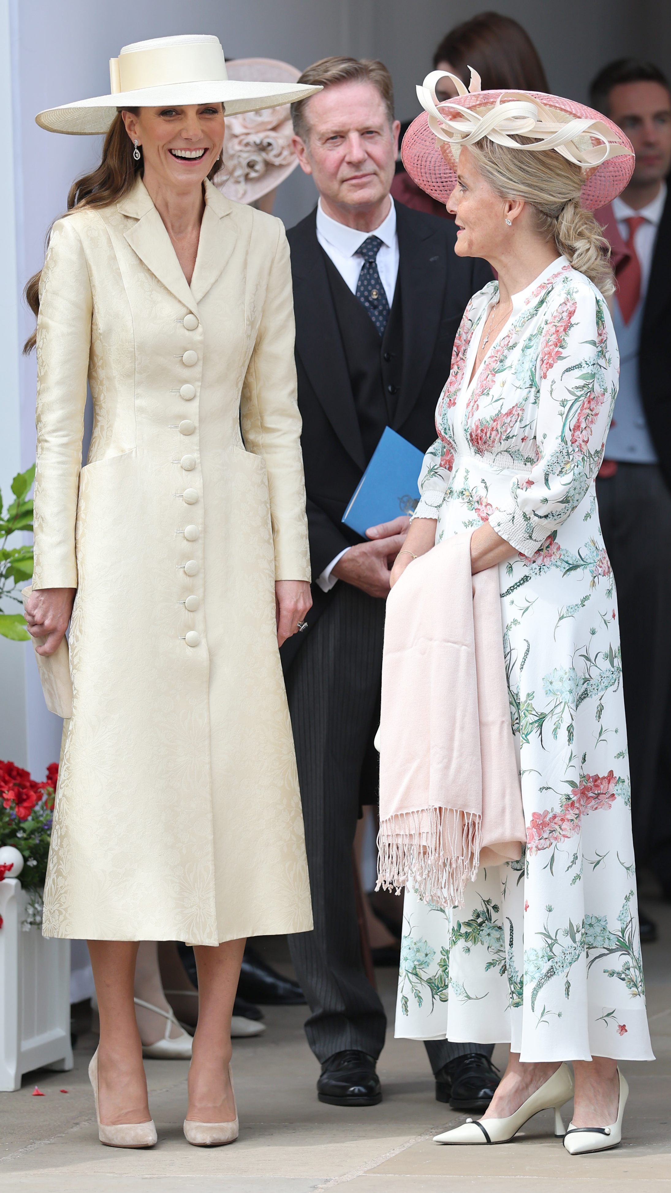 Catherine, Princess of Wales and Sophie, Duchess of Edinburgh smile as they attend the 2026 Order Of The Garter Service at Windsor Castle on June 15, 2026