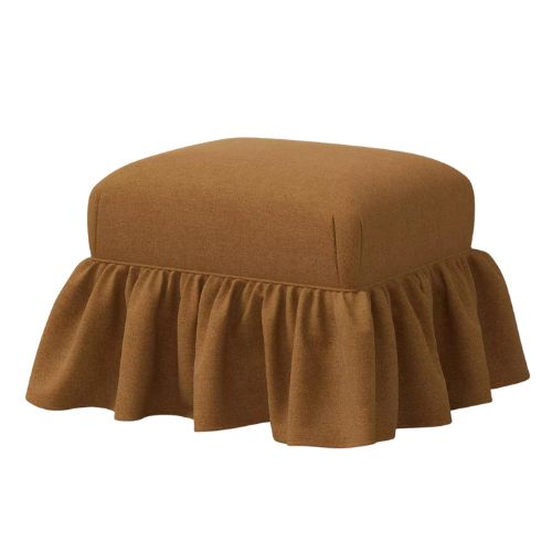 Ruffle Skirt Ottoman Textured Linen Amber - Threshold&amp;trade; designed with Studio McGee