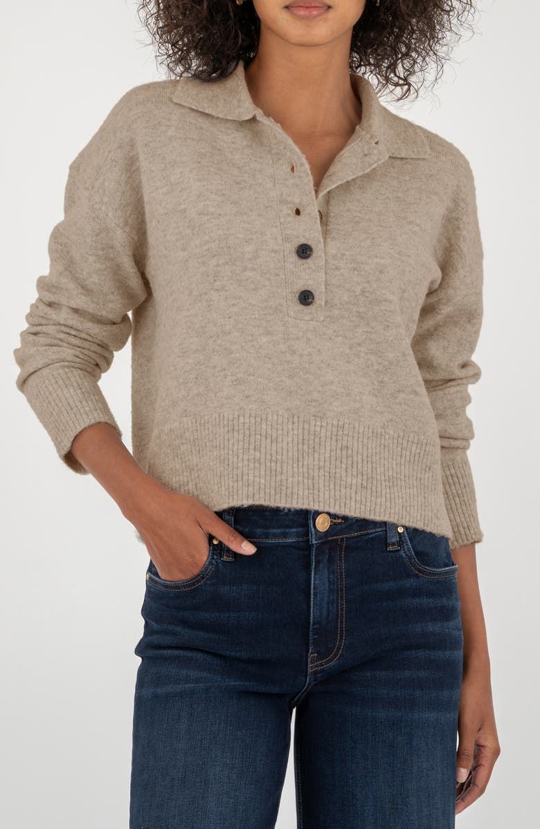 Lilia Boxy Half Button Sweater