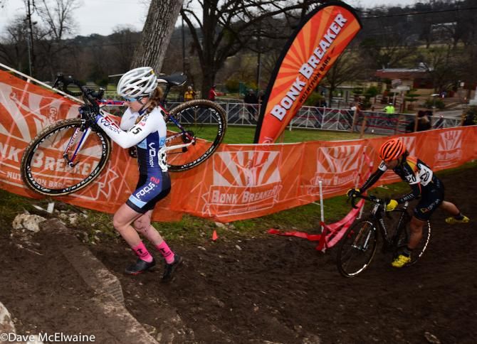 Ellen Noble (JAM Fund) leading the U-23 race