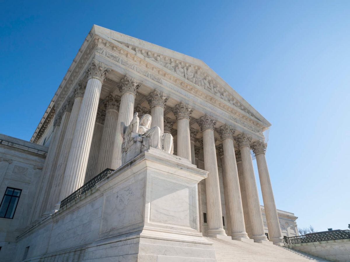 United States Supreme Court Building Facade in Washington DC.