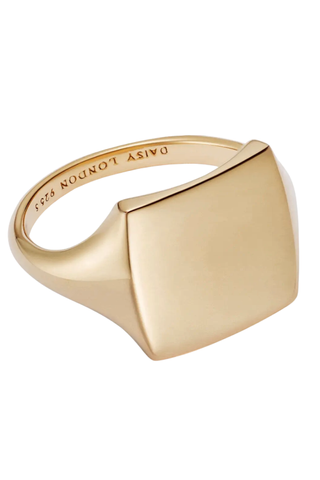 Polly Sayer Engravable Square Signet Ring 18ct Gold Plate