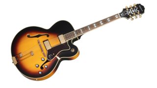 An Epiphone Broadway jazz guitar