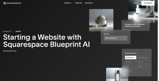 A screenshot of the Squarespace Blueprint homepage