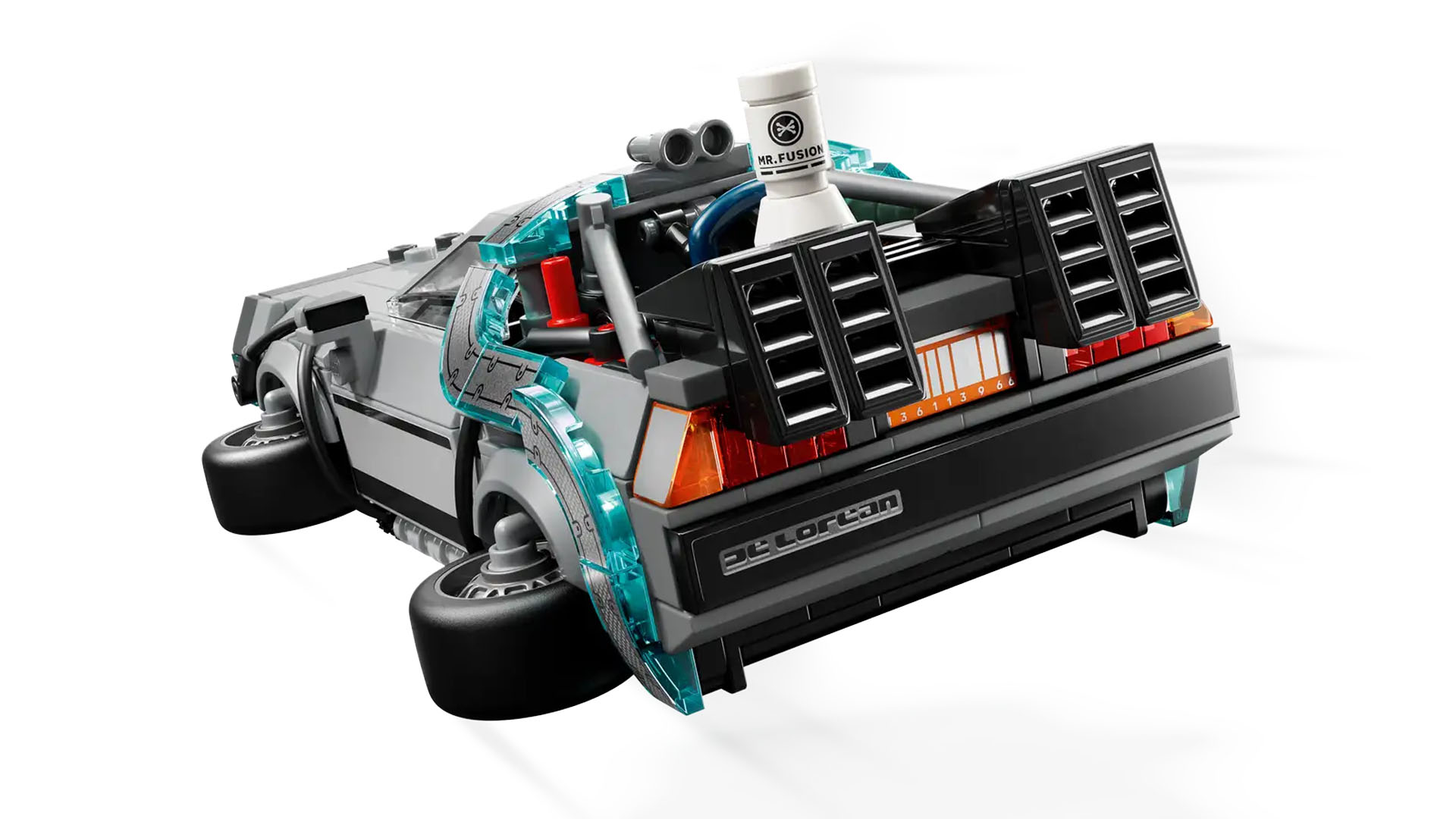 Render of the LEGO Time Machine car kit.