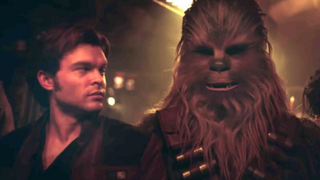 Alden Ehrenreich and Chewbacca in Solo: A Star Wars Story