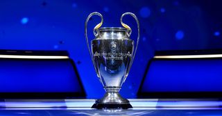 The UEFA Champions League Trophy is captured ahead of the the UEFA Champions League 2023/24 Group Stage Draw at Grimaldi Forum on August 31, 2023 in Monaco, Monaco.