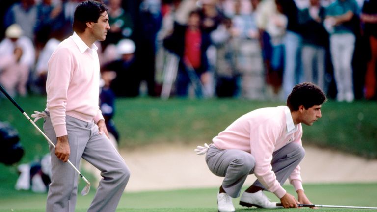 Jose Maria Olazabal and Seve Ballesteros during the 1987 Ryder Cup