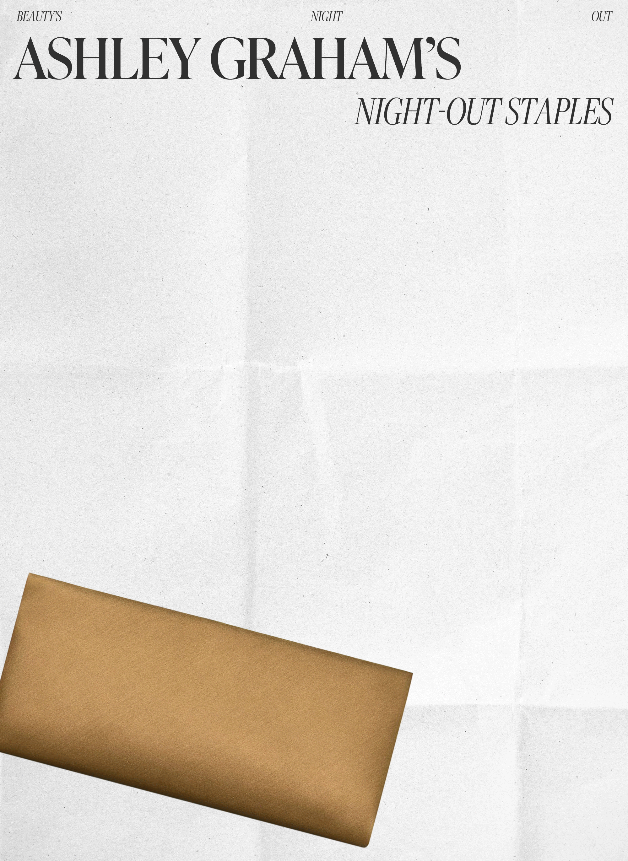 Photo collage of a YSL clutch and hair and makeup products appearing as a flashing gif