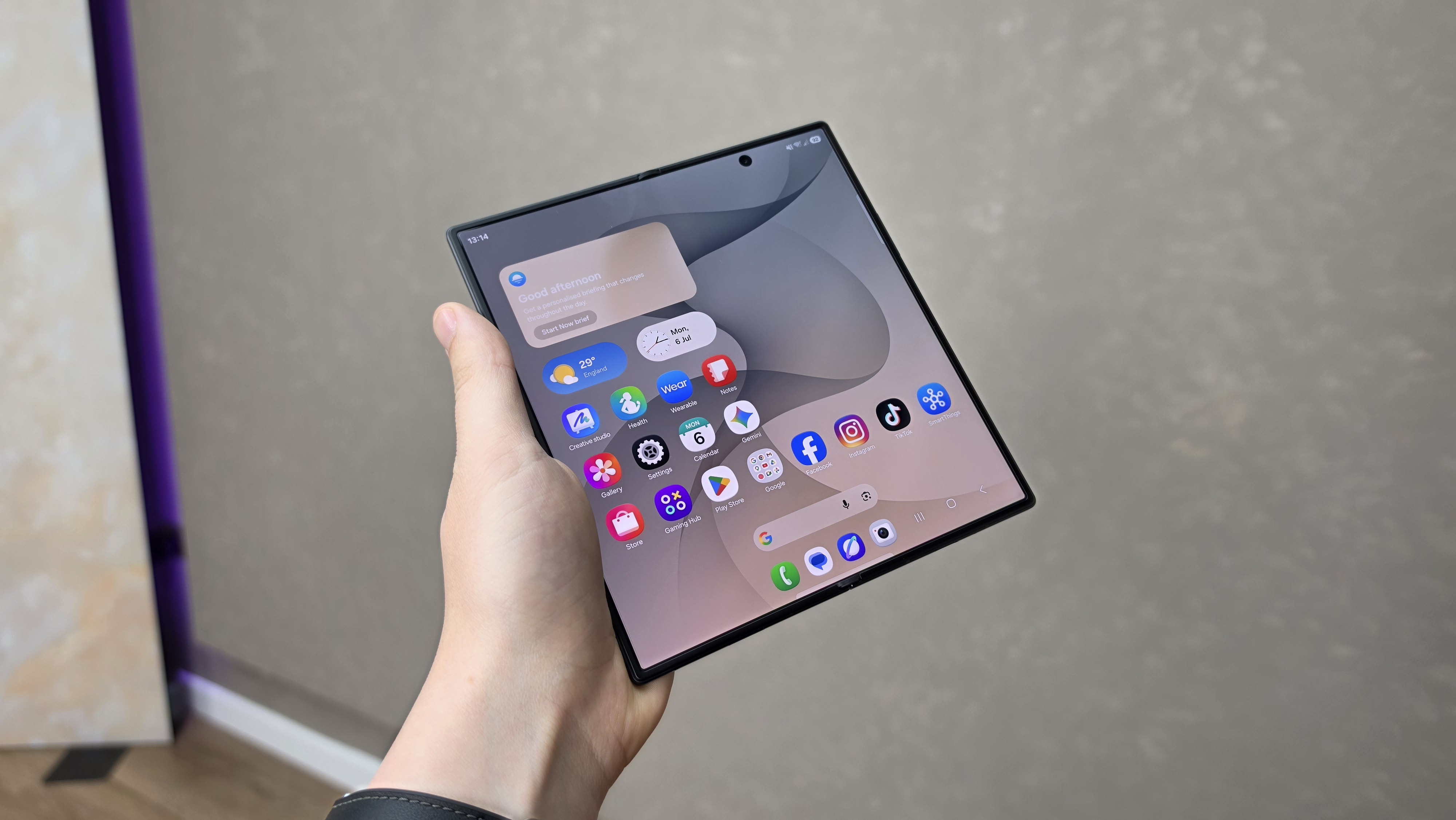The Samsung Galaxy Z Fold 8 Ultra open