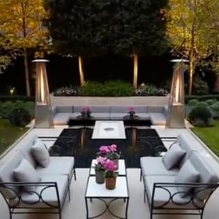 garden with sofaset with cushions