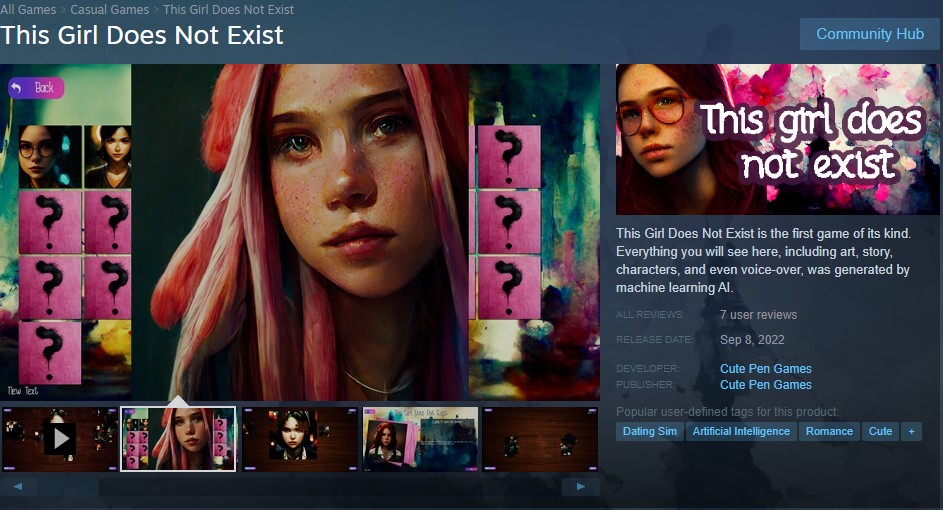 A game on Steam, 