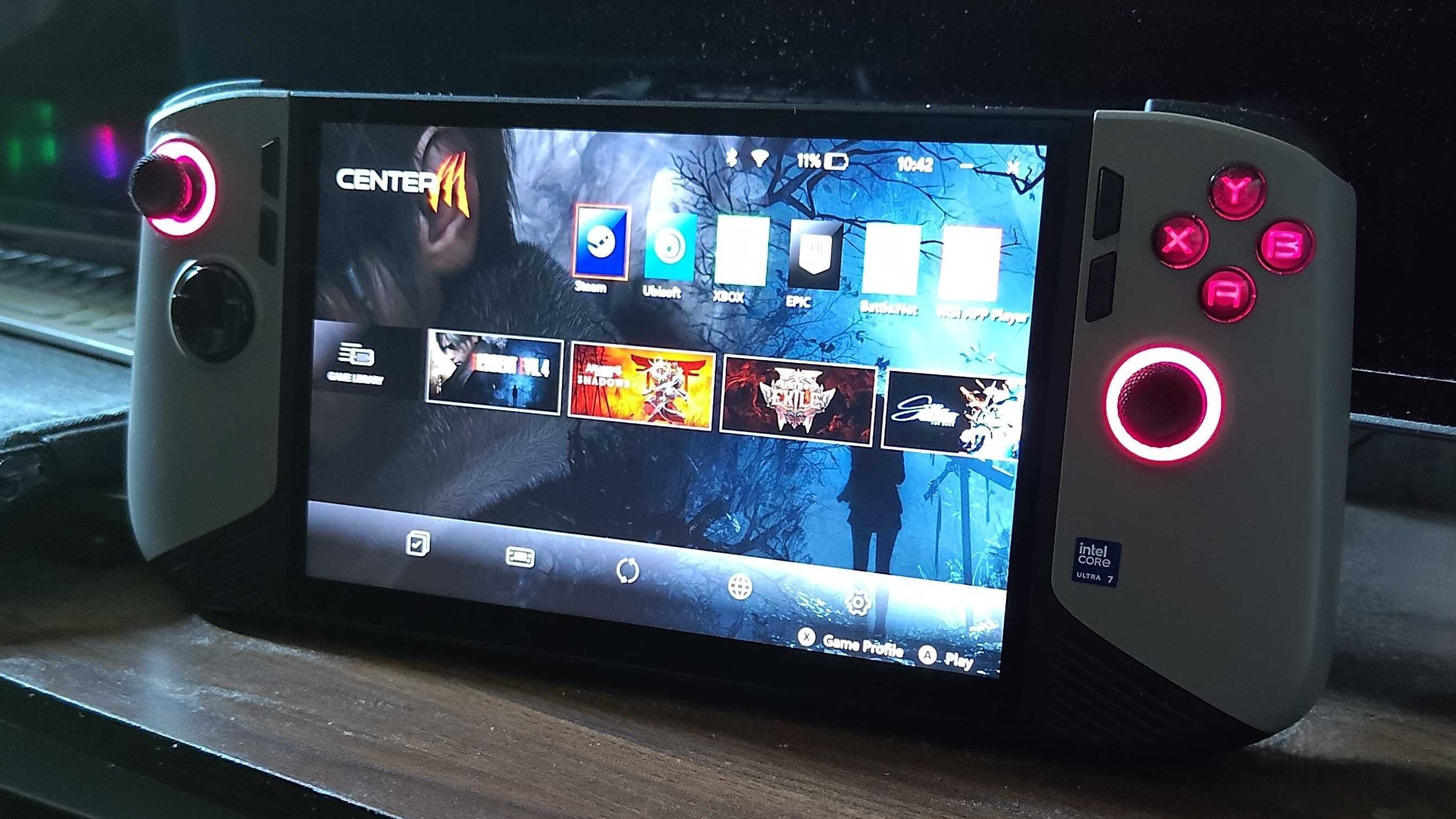 MSI Claw 8 AI+ handheld in MSI Center M